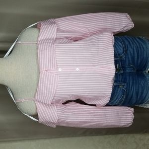 OFF SHOULDER  SEERSUCKER TOP